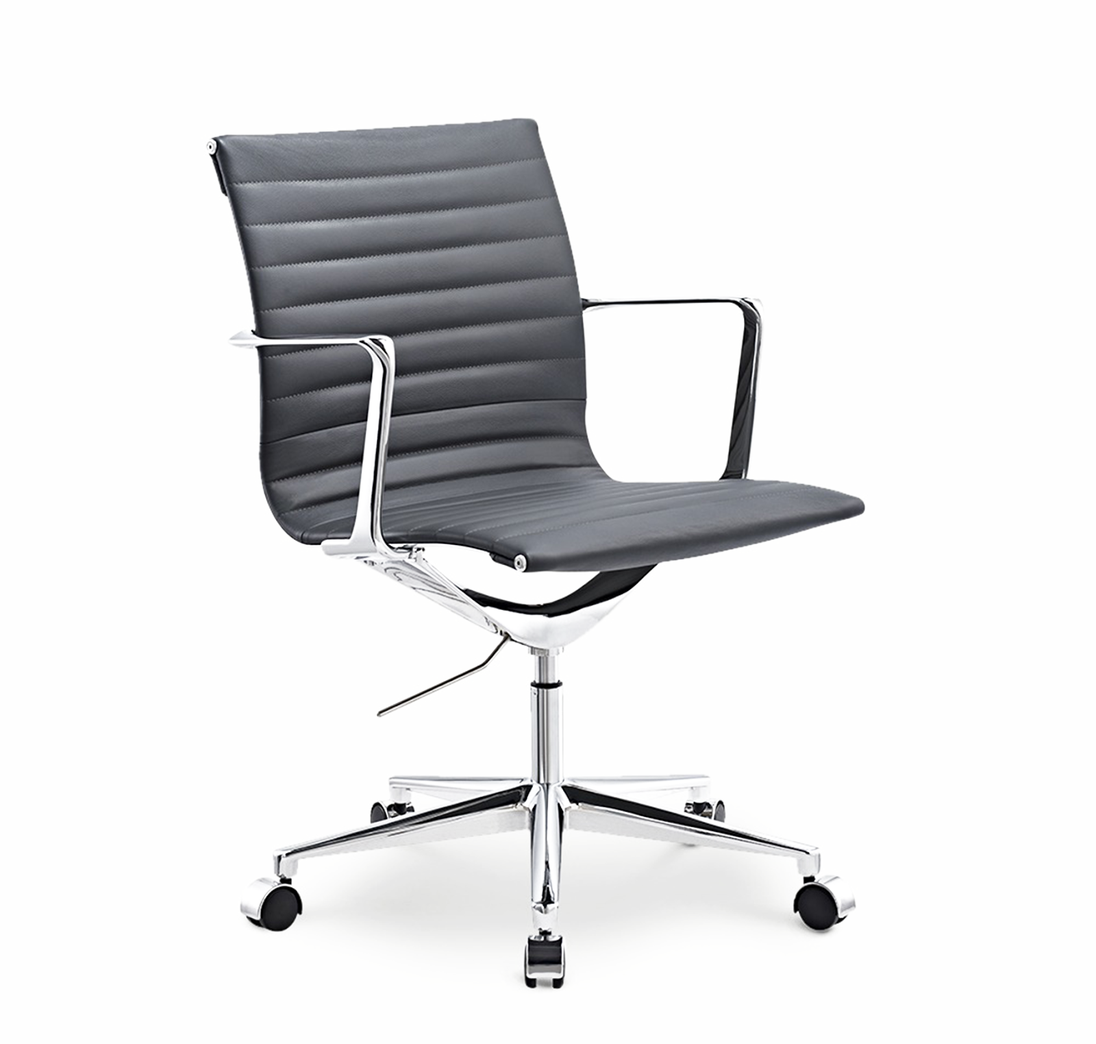 Funricher Furnicher Walton - Chaise de bureau - Gris Cuir - 54x59x96cm | Leroy Merlin