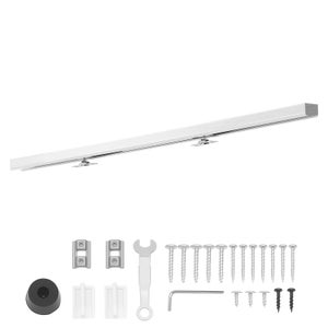 Kit Hardware Per Porta Scorrevole A 2 Ante – Montaggio A Parete, Binario Da 121,9 Cm, Carico 150 Kg, Per Porte Doppie Larghe 69,5 Cm, Facile E Silenzioso