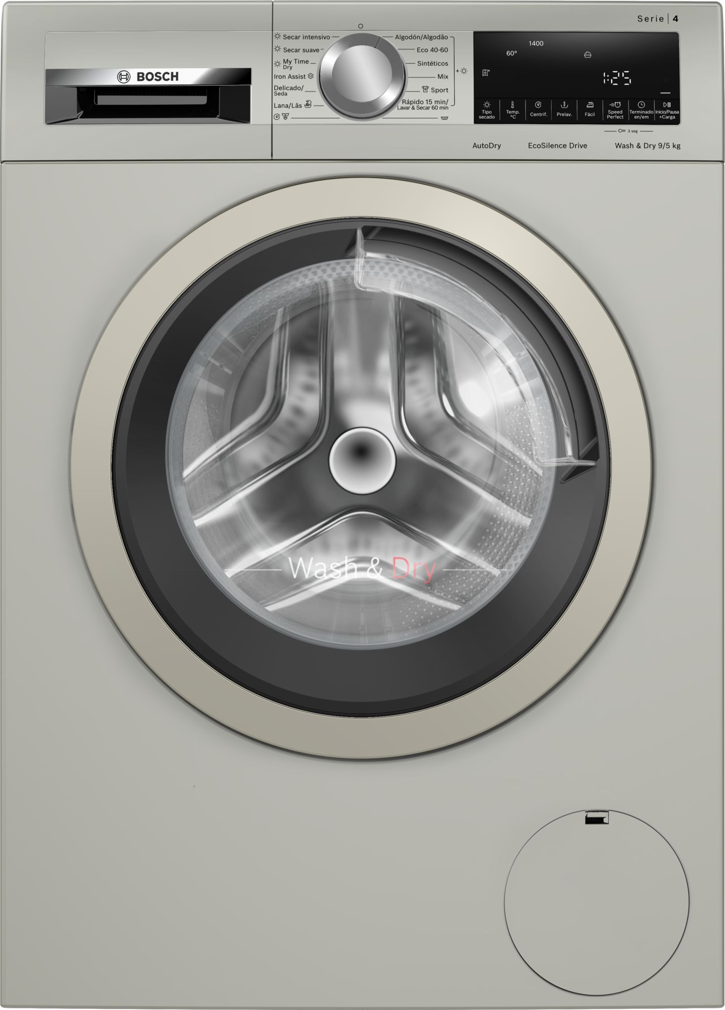 Bosch Lavasecadora Wna1341xes Look Inox 1400 9/5Kg , Leroy Merlin