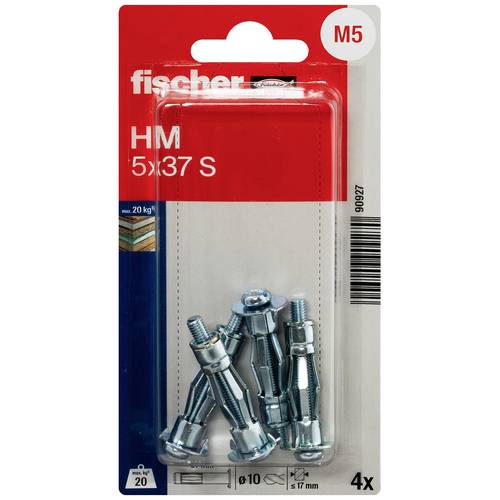 Fischer 090927 HM 5 x 37 S K NV Cheville pour corps creux 37 mm 10 mm 1 set - 2