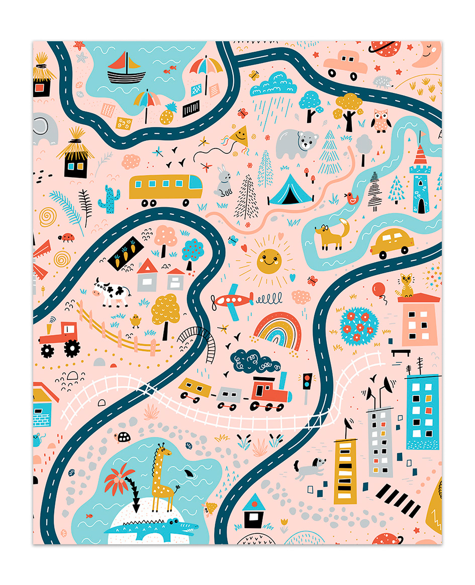 Alfombra vinílica infantil a05 rosa 200x200 pie de cama pvc interior exterior