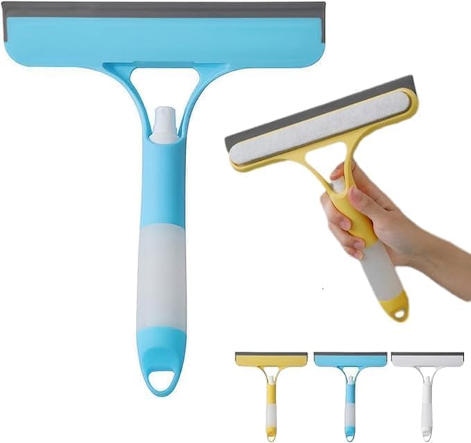 Racletă de curățare 3 în 1 pentru geamuri și dușuri, racletă pentru geamuri cu funcție de pulverizare, pentru oglinzi, uși și suprafețe din sticlă