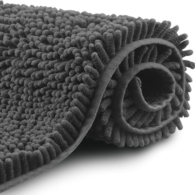 Mata łazienkowa antypoślizgowa z mikrofibry typu shaggy szenil, 50 x 80 cm, nadaje się do prania w pralce, wykonana z miękkiej i chłonnej mikrofibry