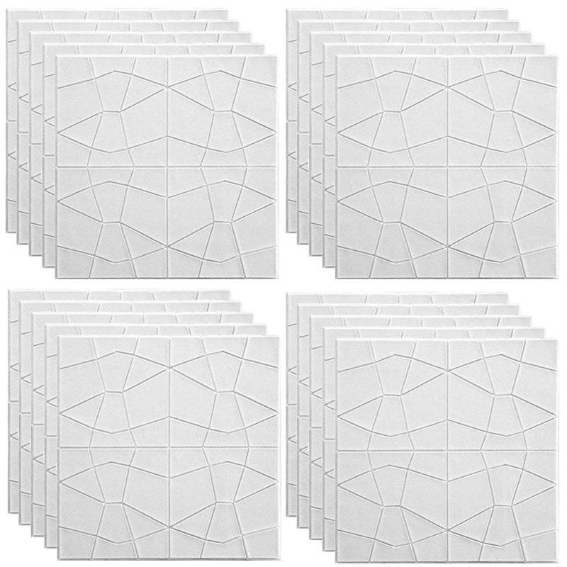 Zestaw 20 paneli ściennych 3D, popękane białe płytki, teksturowane naklejki ścienne z PVC do salonów, sypialni, hoteli, biur, 35x35cm