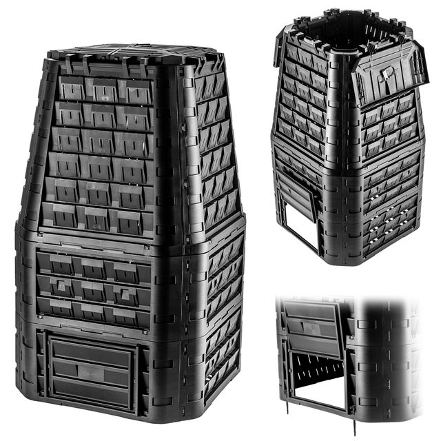 KADAX Compostador de jardín, fertilizante modular grande, resistente a las heladas durante todo el año, 1050 L
