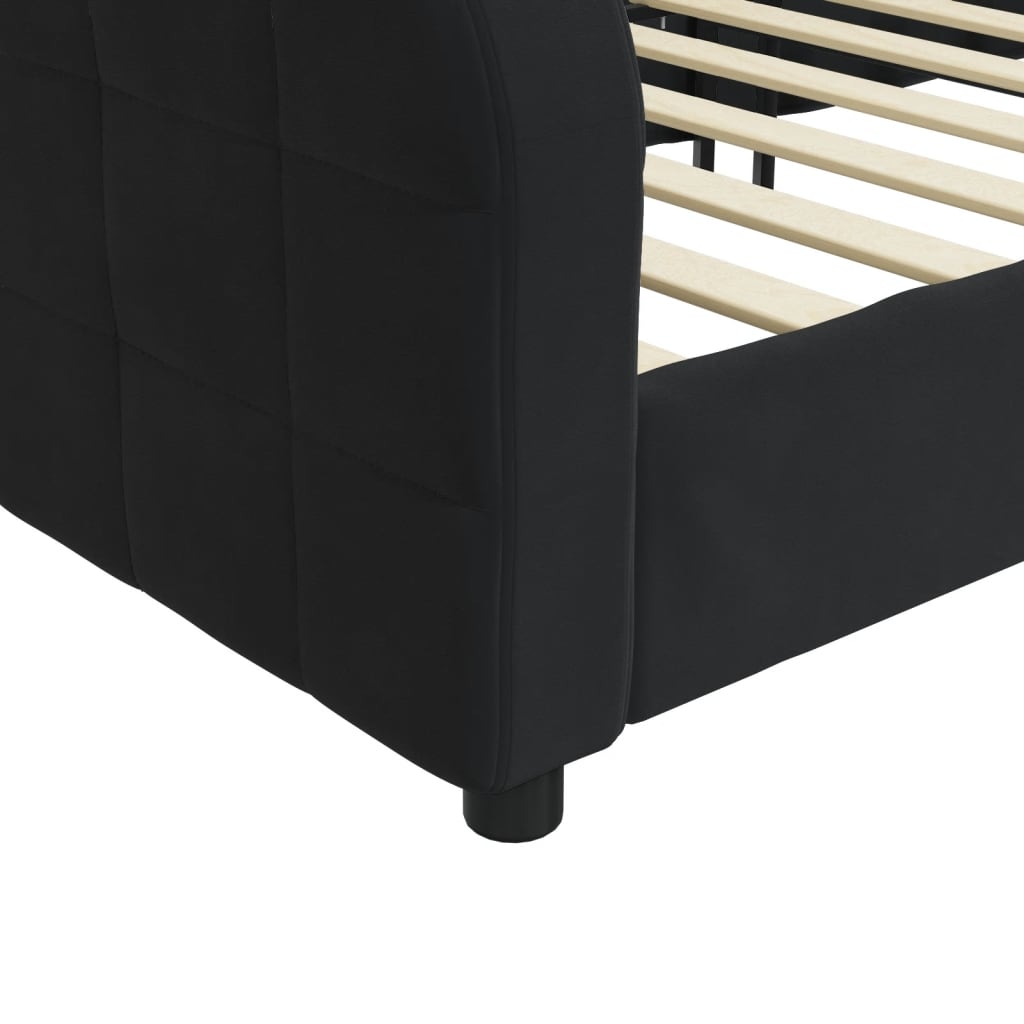 Sofá-cama 90x200 cm veludo preto vidaXL - 6