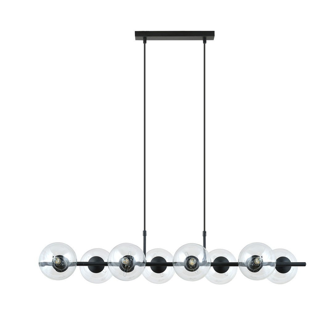 Lampa wisząca Rory czarno-transparentna 8xE14x10W wym: 110 x 115 x 30 cm metal Emibig