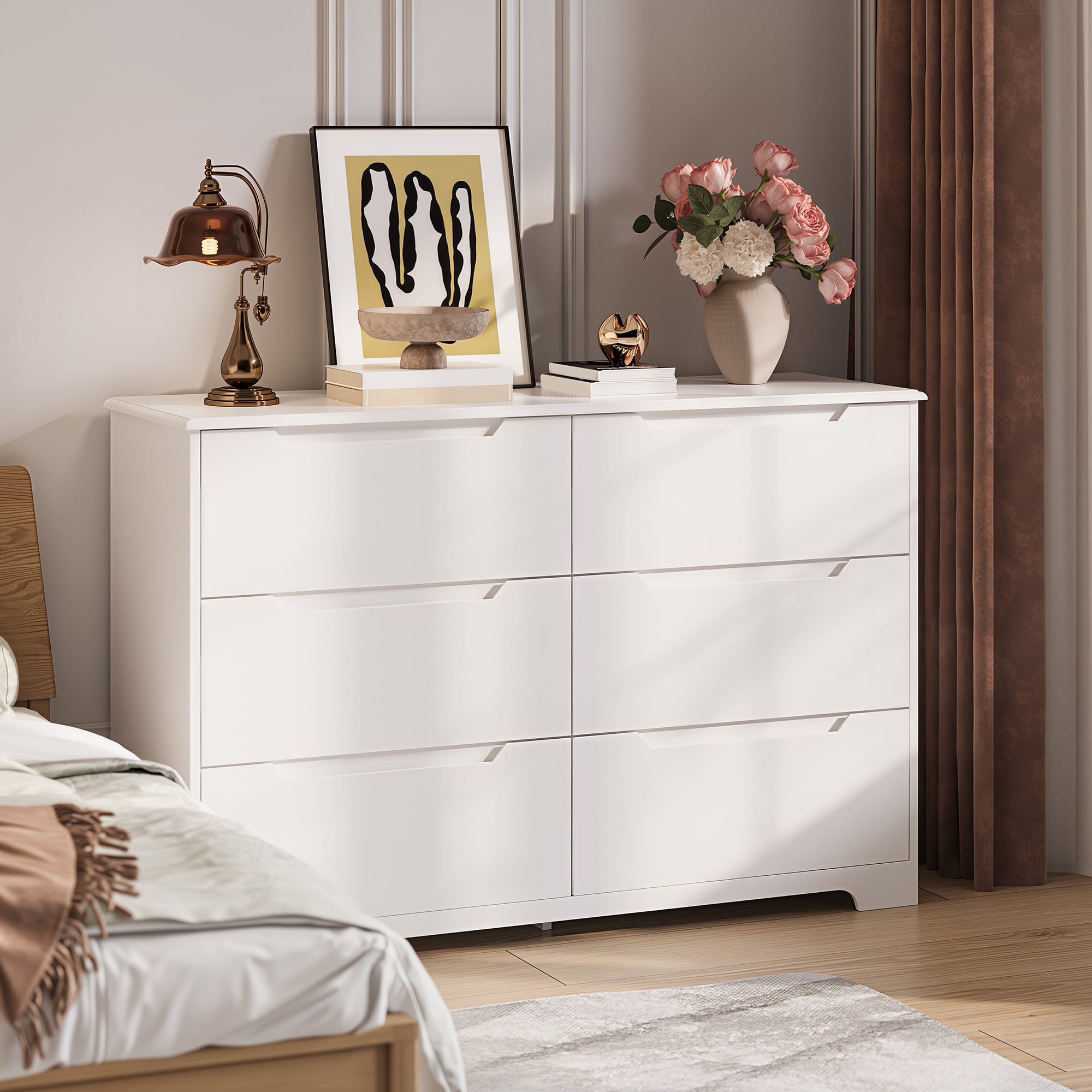 Cómoda de 6 Cajones Blanco 120 x 40 x 80 cm Bealife - 9