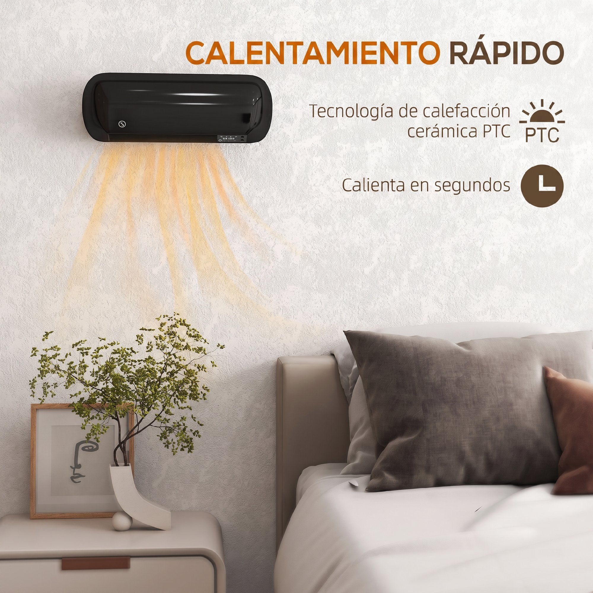 Radiateur électrique mural, 2000 W, 3 modes de fonctionnement ...