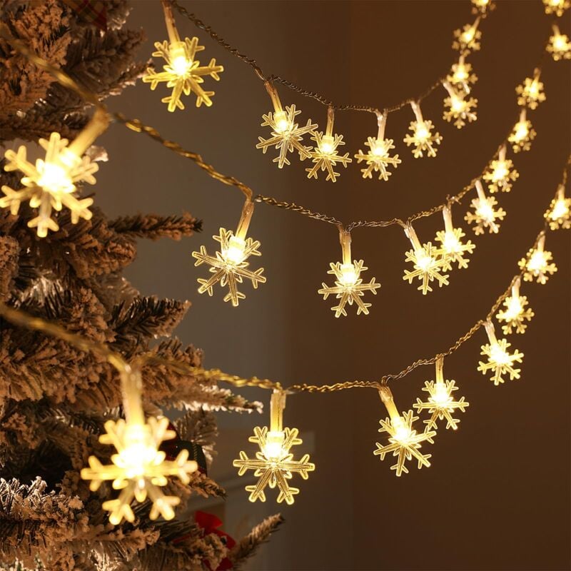 Projecteur LED Flocons Neige Lumière Décoration Noël Halloween Fêtes