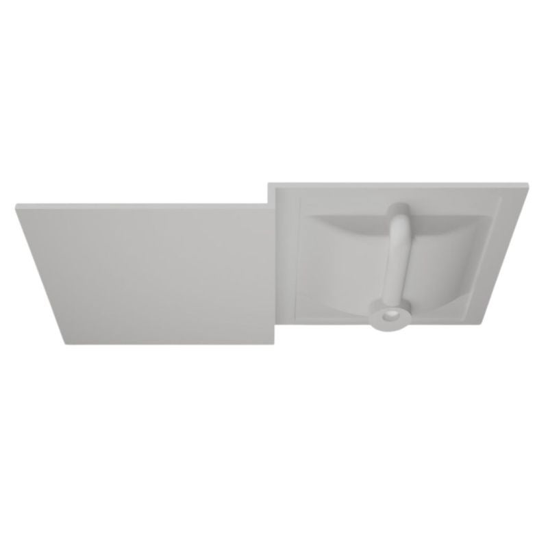 Plan vasque 120 cm en résine 1 vasque décentrée - ATOLL - 6