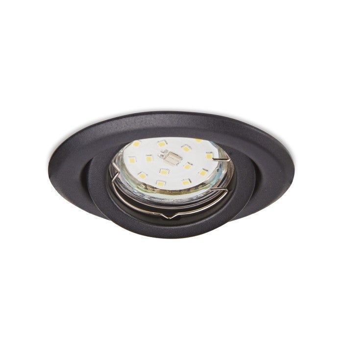 Oprawa sufitowa wpuszczana oczko Oh15 czarna matowa 1xGU10x15W okrągła ruchoma IP20 wym: 2,6 x 9,6 x 9,6 cm metal Kobi