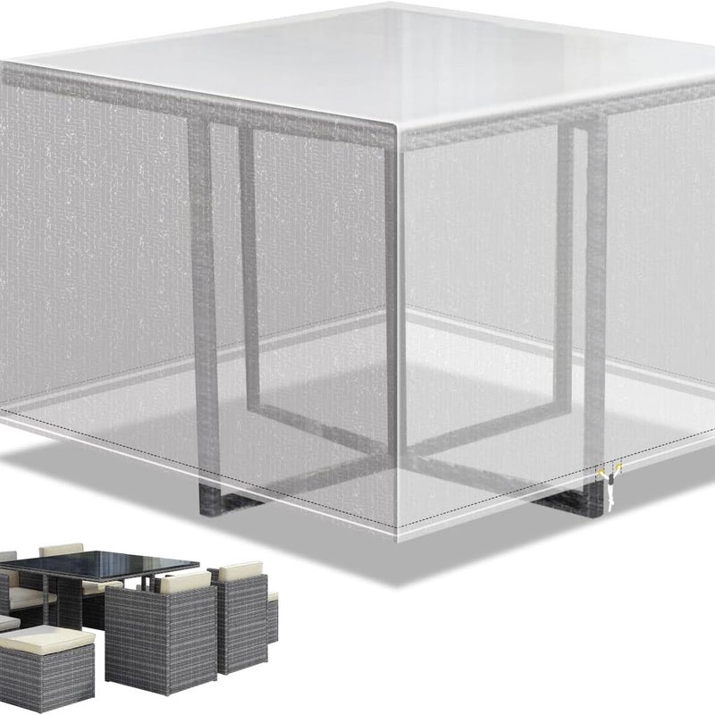 Pokrowiec na meble ogrodowe, wodoodporny, przezroczysty, 125 x 125 x 71 cm
