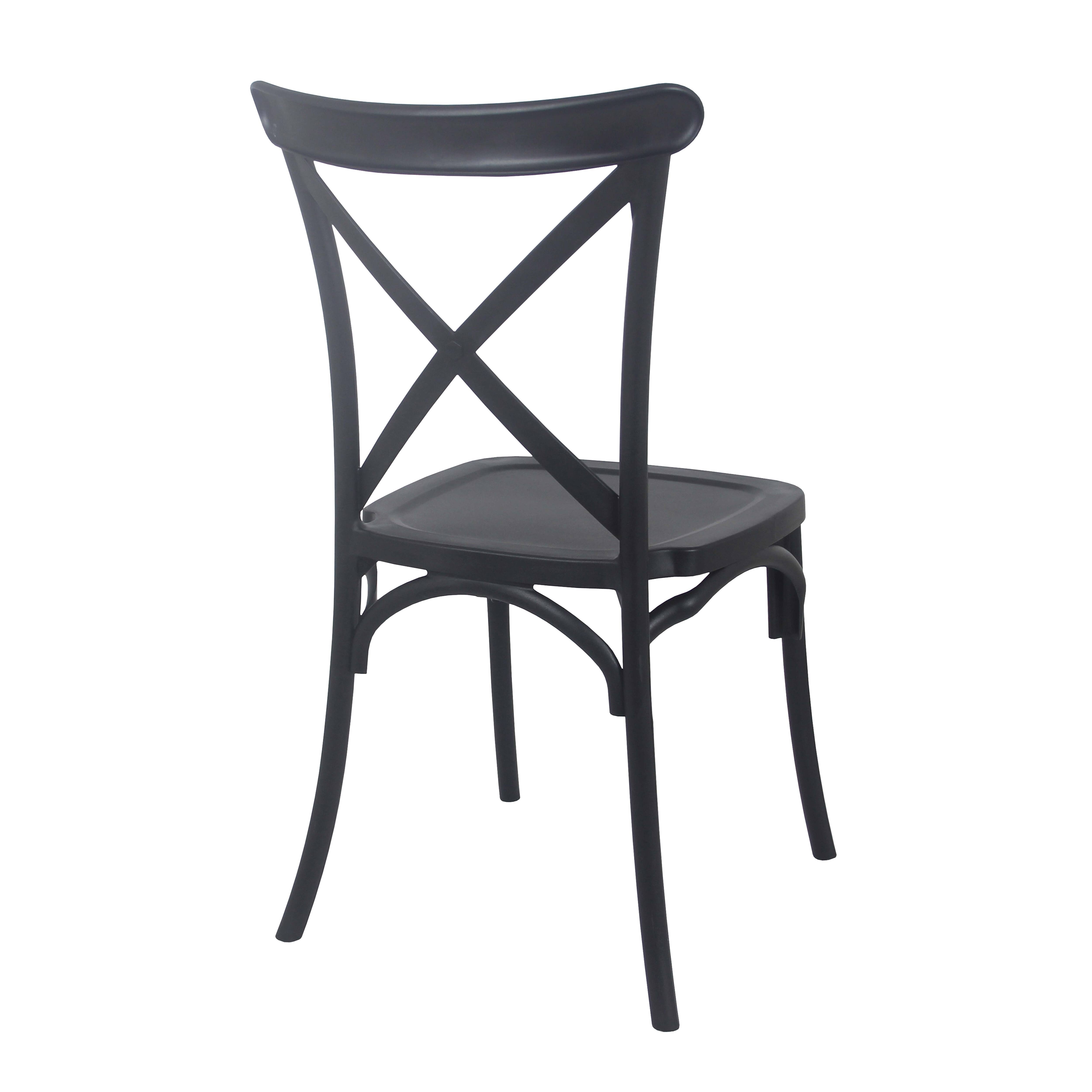 Lot de 4 chaises de terrasse en plastique noir - 5