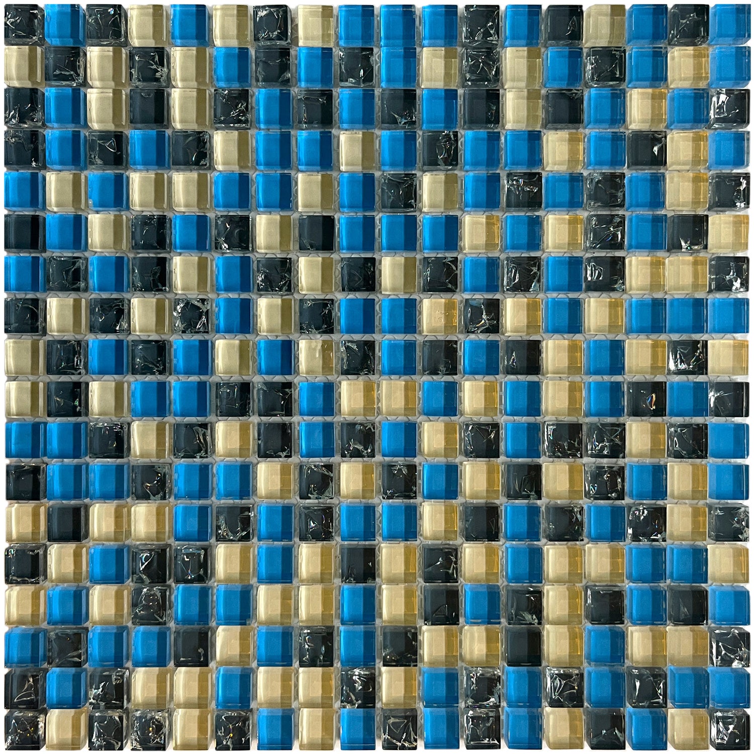 Mozaika sur rete na kąpiel e cucina w kolorze vertro panna e color turchese- Spessore 8mm - 1MQ