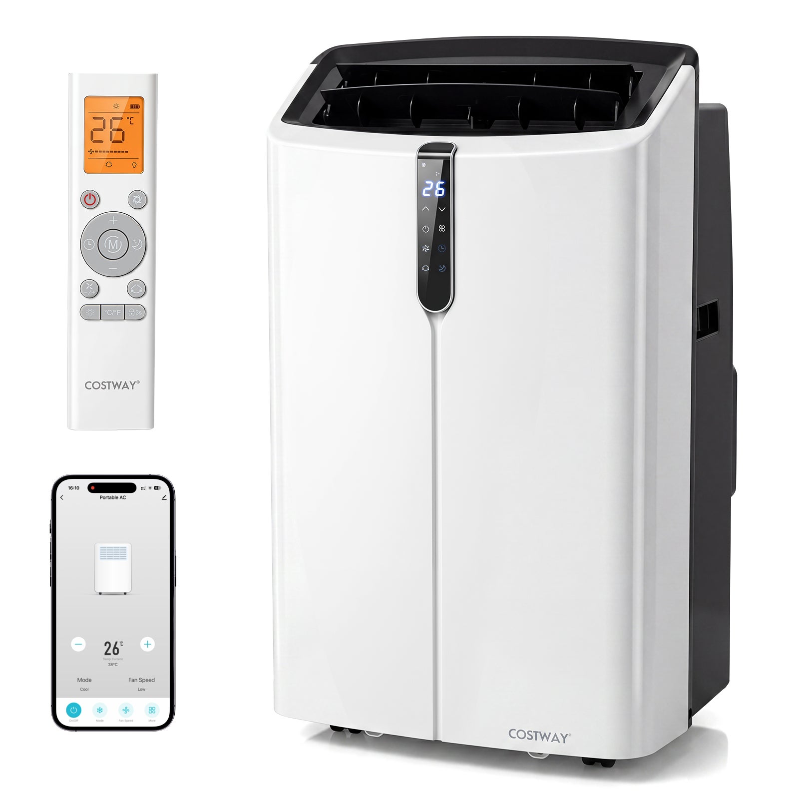 Climatiseur Mobile Silencieux 14000BTU, 5 en 1 Climatiseur Portable, Refroidissement, Déshumidification, Ventilation, Mode Sommeil, 70 m² - 3