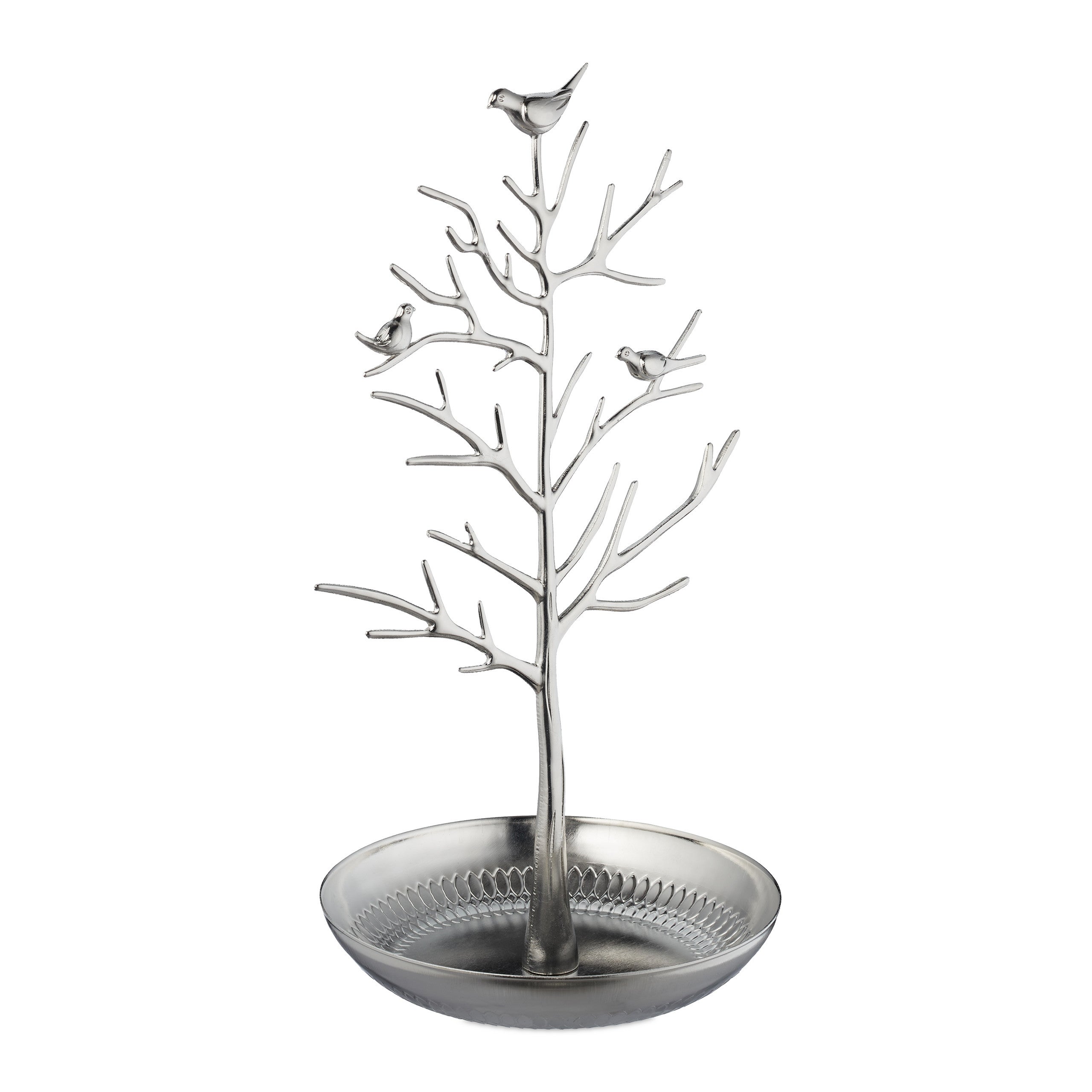 Porte-bijoux en forme d’arbre, pour colliers, boucles d’oreilles, bracelets, HxLxP&nbsp;30 x 16 x 15&nbsp;cm, argenté, Relaxdays - 8