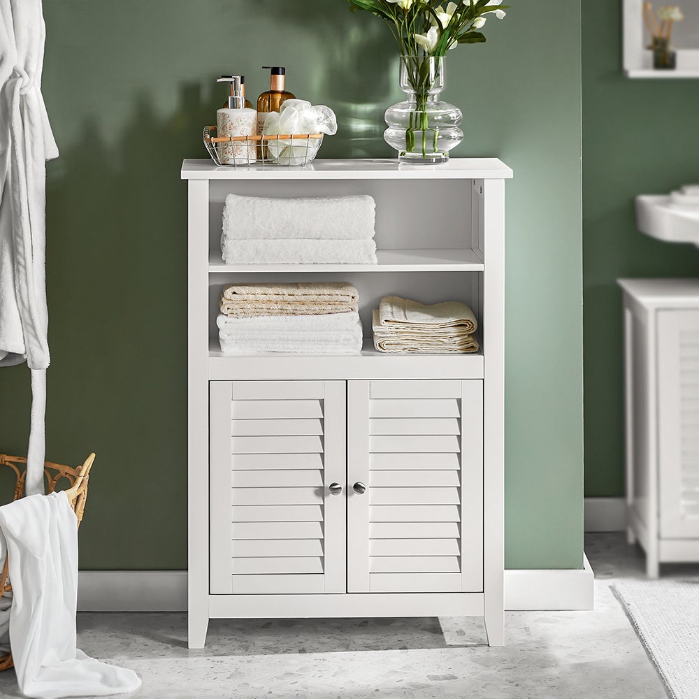 SoBuy BZR13-W Meuble Bas de Salle de Bain Armoire Toilette Armoire Salle de Bain Buffet Commode Armoire de Rangement - 9
