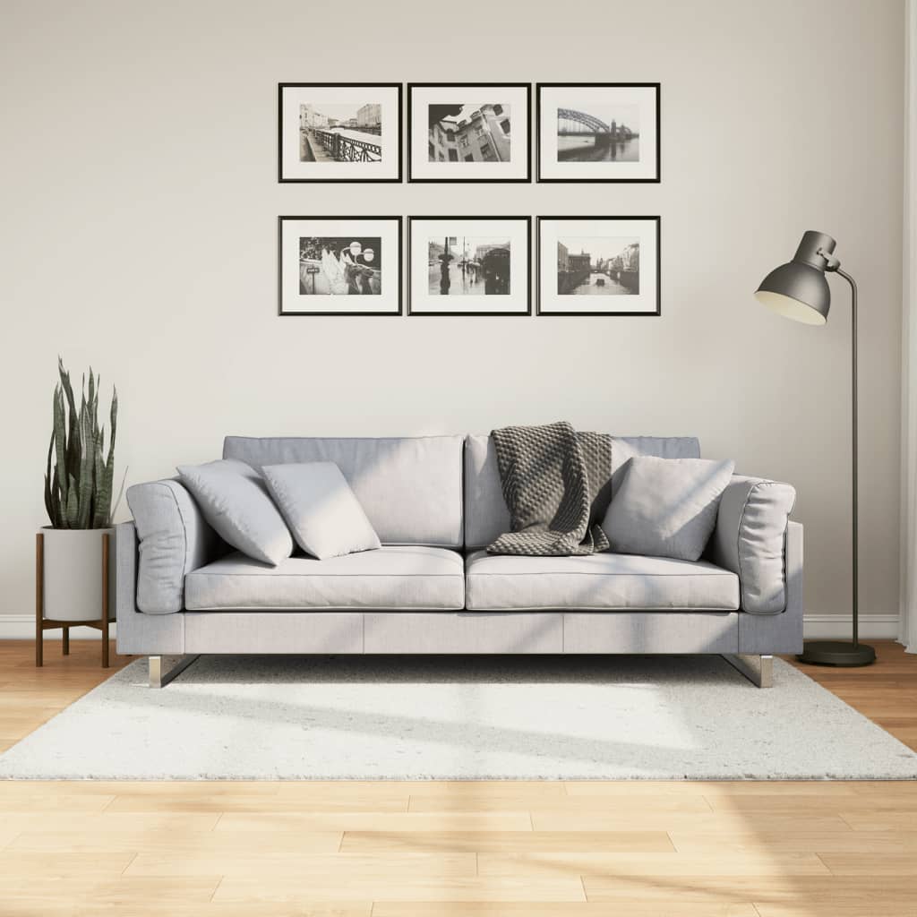 Dywan OVIEDO z krótkim włosiem, kremowy, 120x120 cm vidaXL