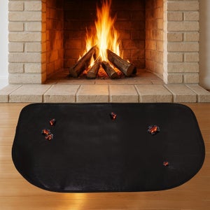 Tapis De Cheminée Ignifuge 60x40cm - Protection Sol Résistant Feu Pour Poêle à Bois, Intérieur Extérieur Gris