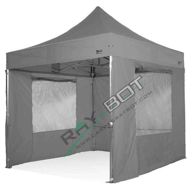 Gazebo Pieghevole 3x3 RAY BOT Grigio Professionale Con Laterali e Finestre . Tessuto Impermeabile Da 350g/m in PVC. Gazebo Rapido