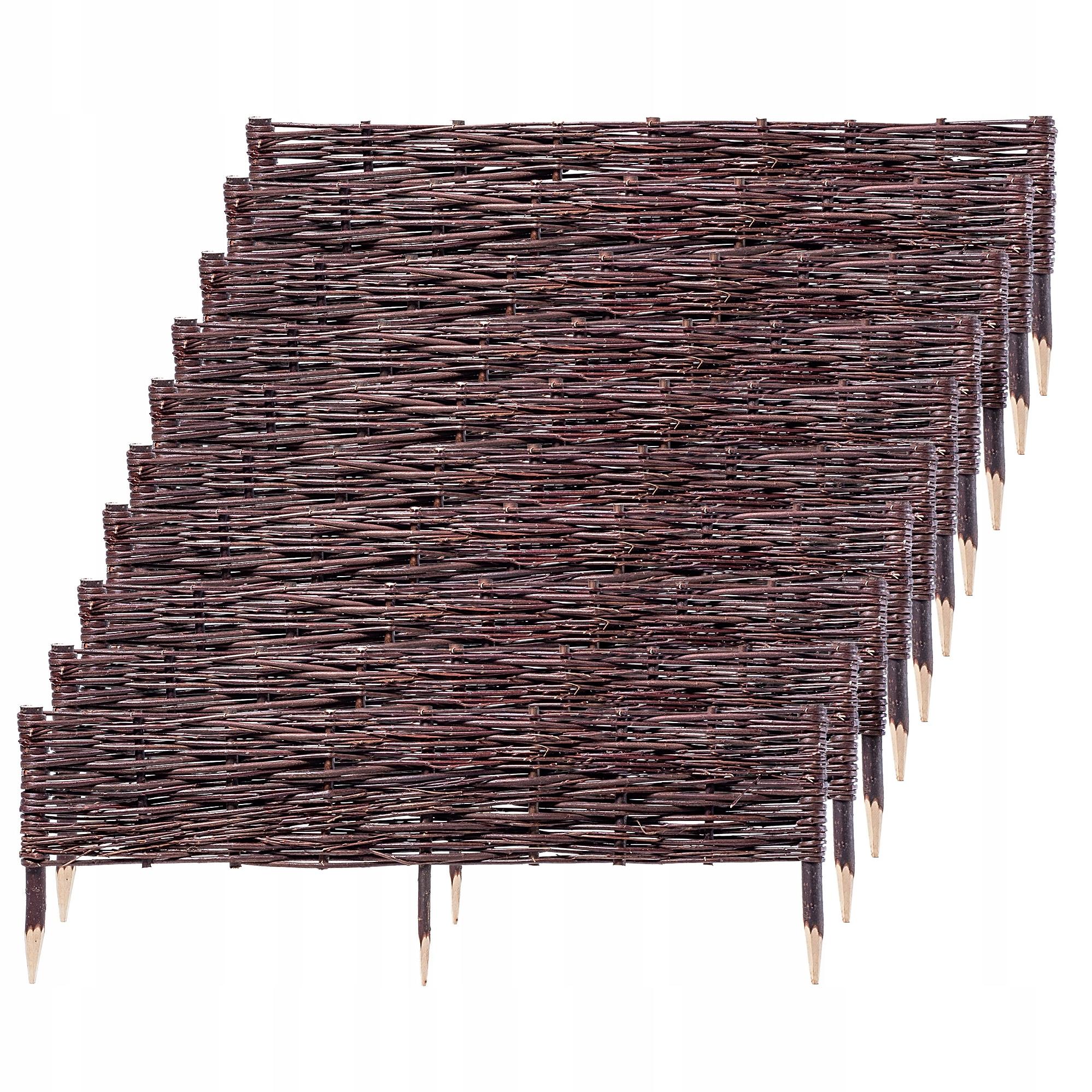 PALISADA OGRODOWA WIKLINOWA OBRZEŻE TRAWNIKOWE PŁOTEK 100x30cm ZESTAW 10szt