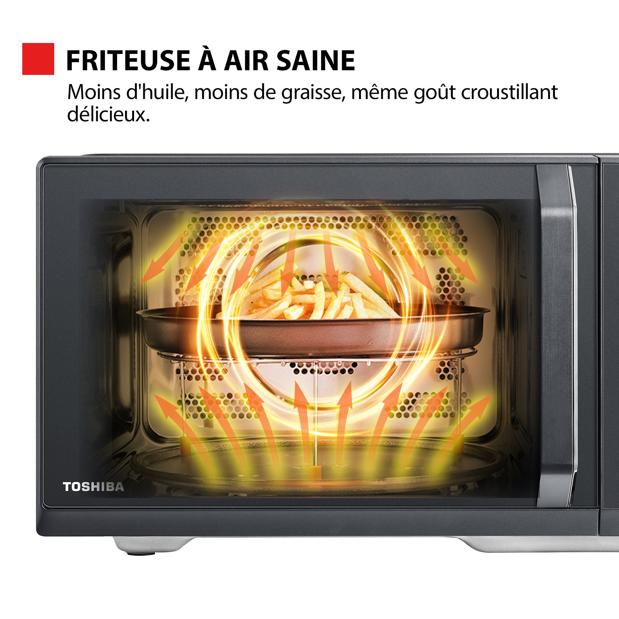 Micro-ondes combiné pose libre TOSHIBA MW3-AC26SFI(MG)-900W+Grill 1000 W+Convection 2100W - Friteuse - 26L - Gris morandi - 8
