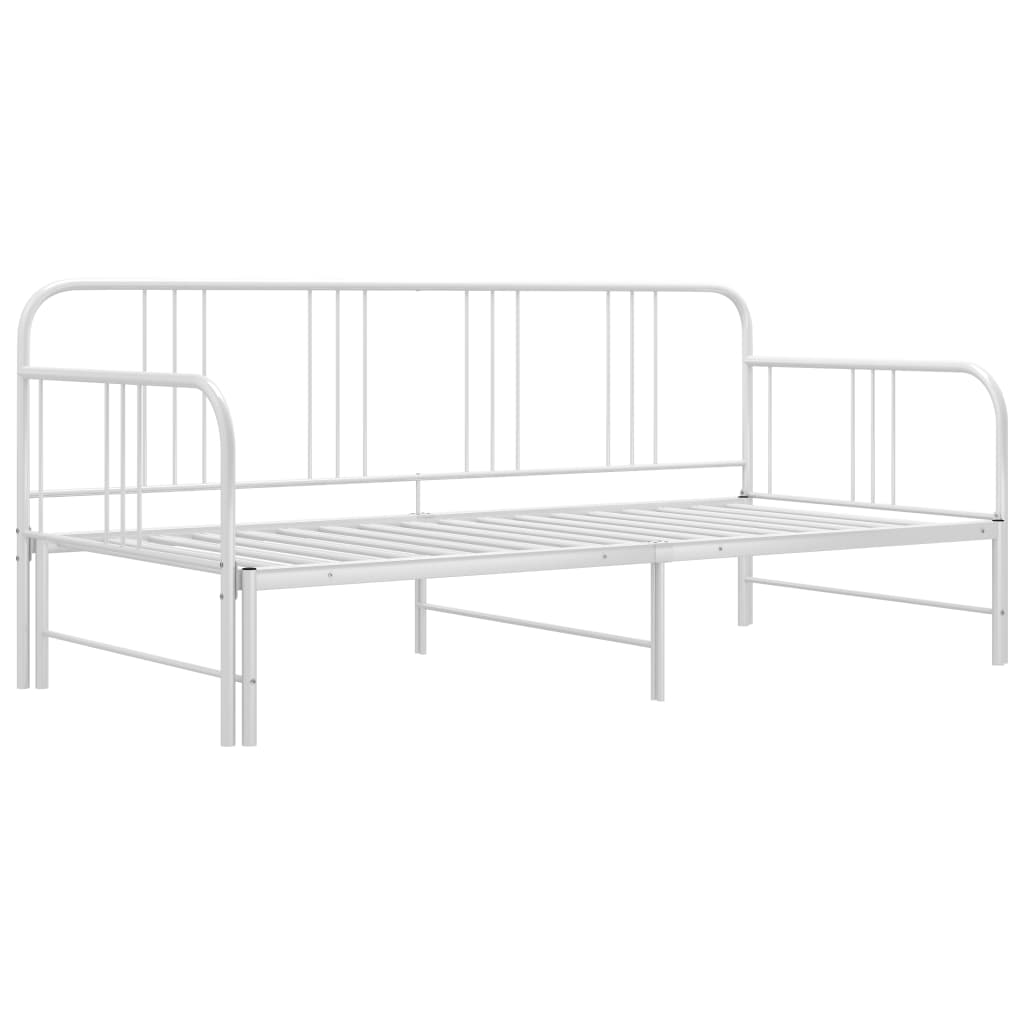 Maison Exclusive - Cadre de canapé-lit extensible sans matelas blanc 90x200 cm - 2