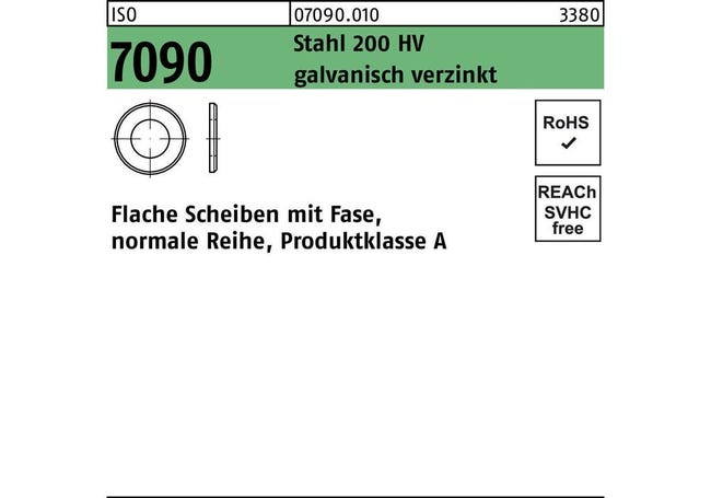 Rondelle Reyher A4 140 HV – Diamètre 10,5 Mm, épaisseur 2,0 Mm, Lot De 1000, Fabrication Allemande