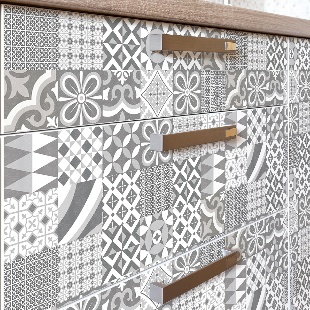 24 vinilos baldosa de cemento muebles gwenia - adhesivo de pared - revestimiento sticker mural decorativo - 24stickers20x20cm