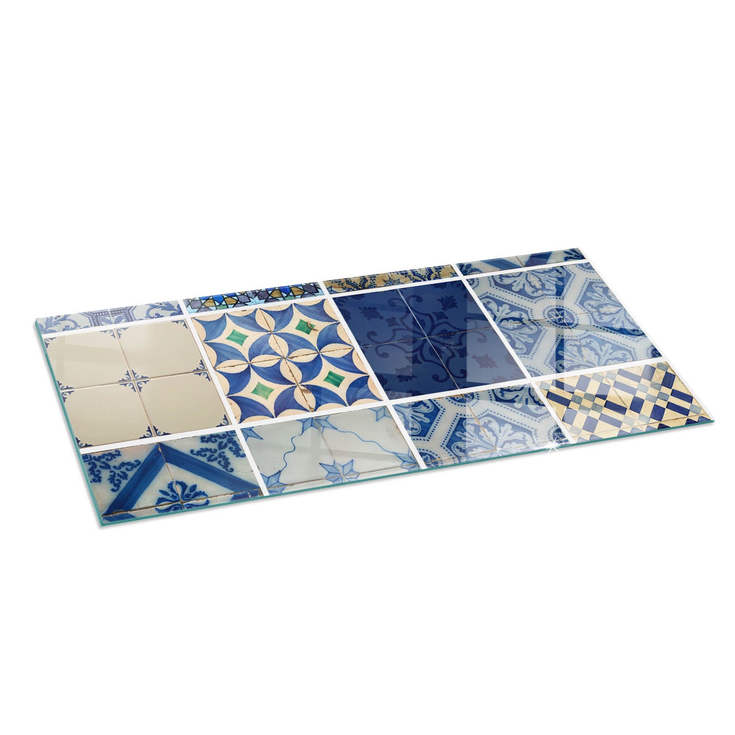 Szkło hartowane na podłogę pod kominek - 125x50 cm - Wzory ceramicznych płytek - TULUP