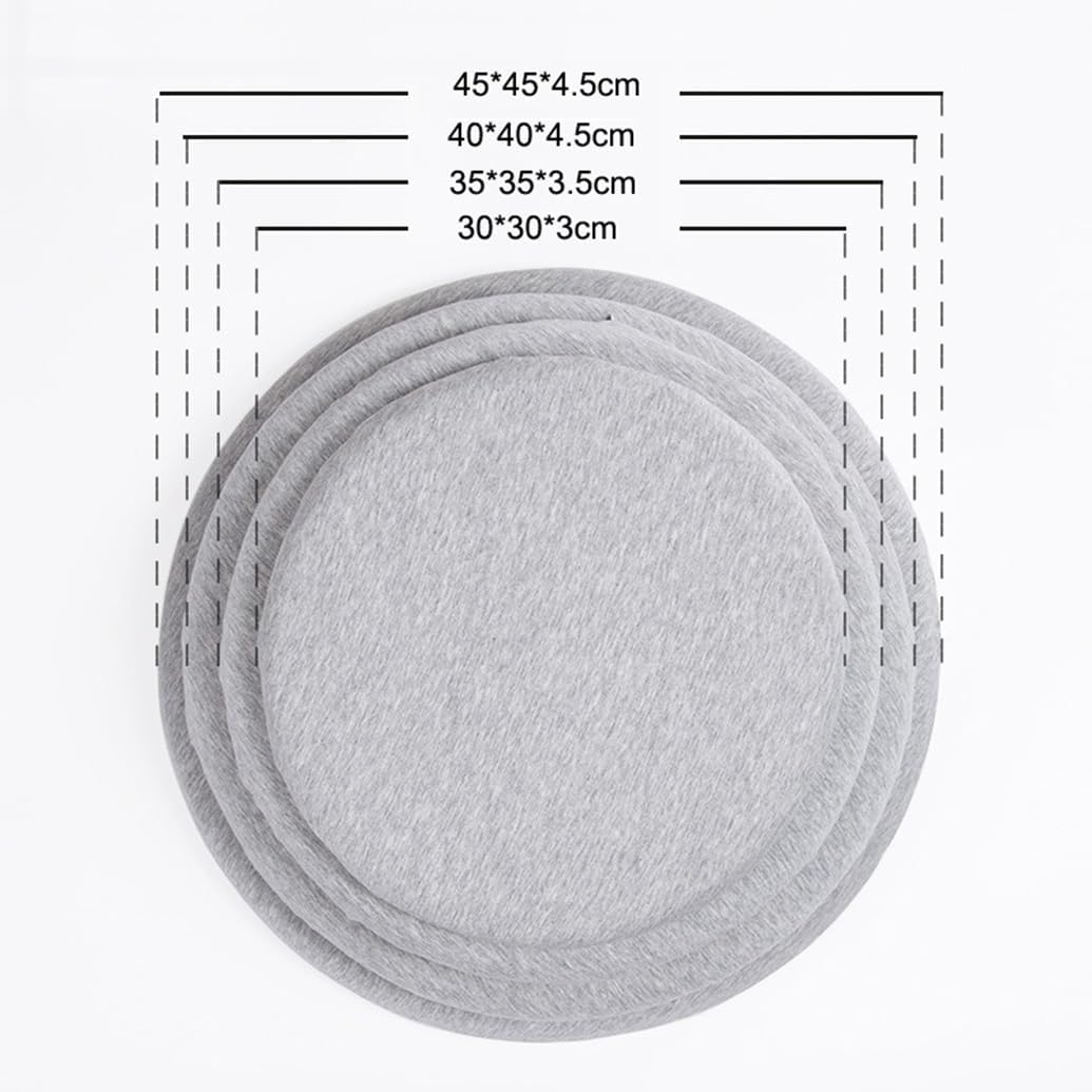 pezzo (grigio chiaro) diametro 45 cm * altezza 4,5 cm, cuscino per sedia rotondo in memory foam, cuscino per sedia antiscivolo / traspirante / rimovib - 6