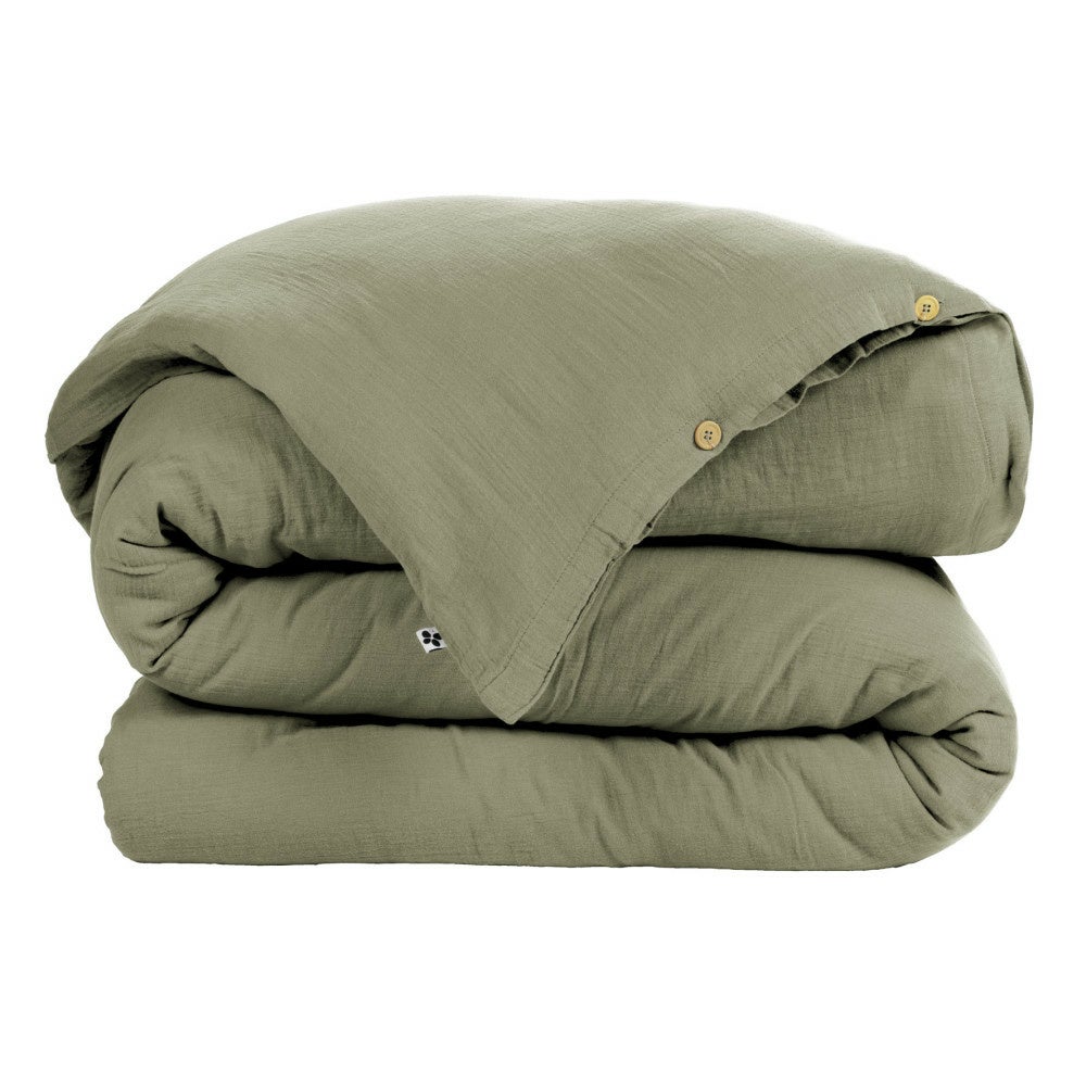 Housse de couette 240 x 220 cm – Double Gaze de Coton Luxe - Romarin - 4