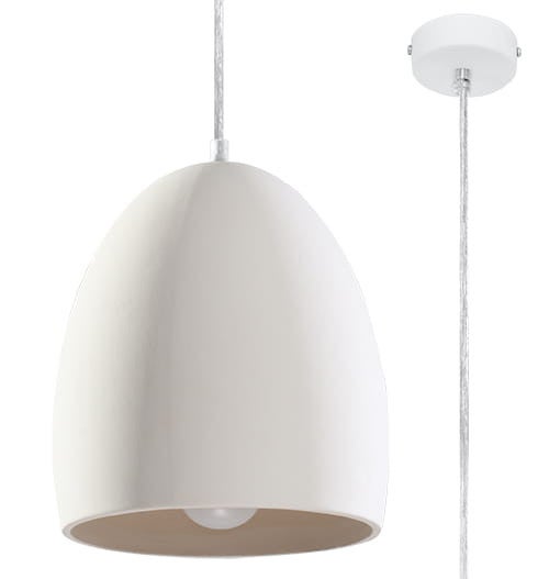 Lampa sufitowa wisząca Flawiusz biała 1xE27x60W ceramiczna wym: 120 x 22 x 22 cm ceramika / gips Sollux Lighting