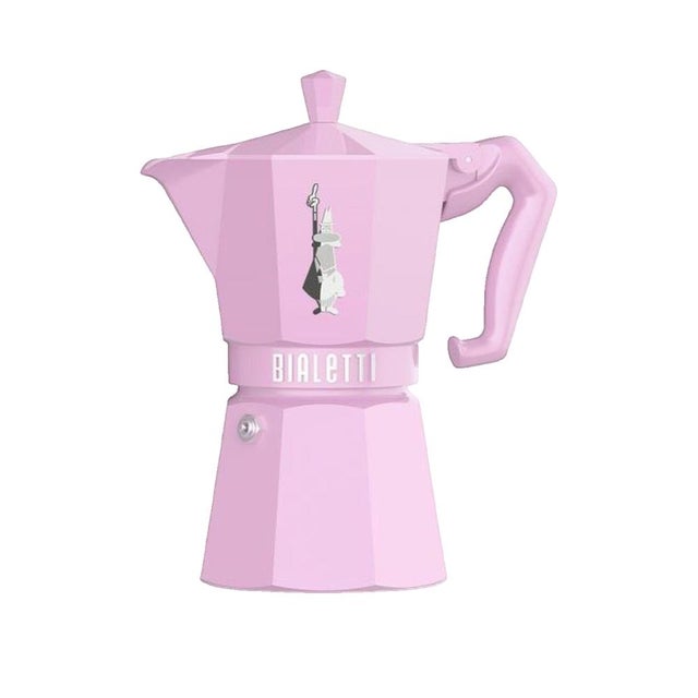 Ekspres Bialetti Moka Exclusive 6 filiżanek system antykapający aluminium różowy pastelowy