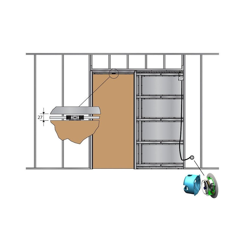 Pack motorisation SLID'UP M300 pour 1 porte coulissante en bois - radio - 6