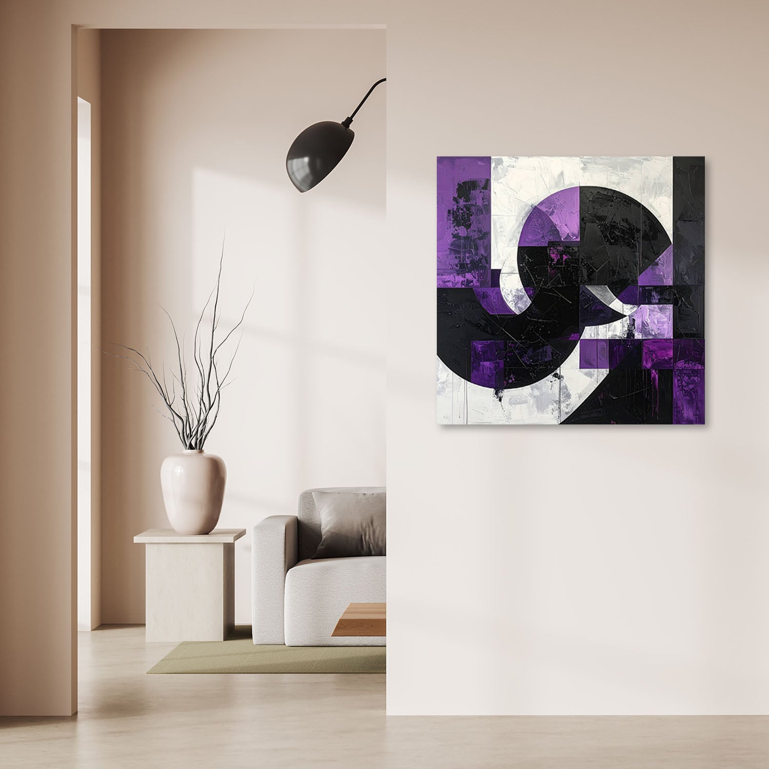 Obraz do salonu sypialni biura, Nowoczesna abstrakcja tekstura fioletowy 60x60 - 2