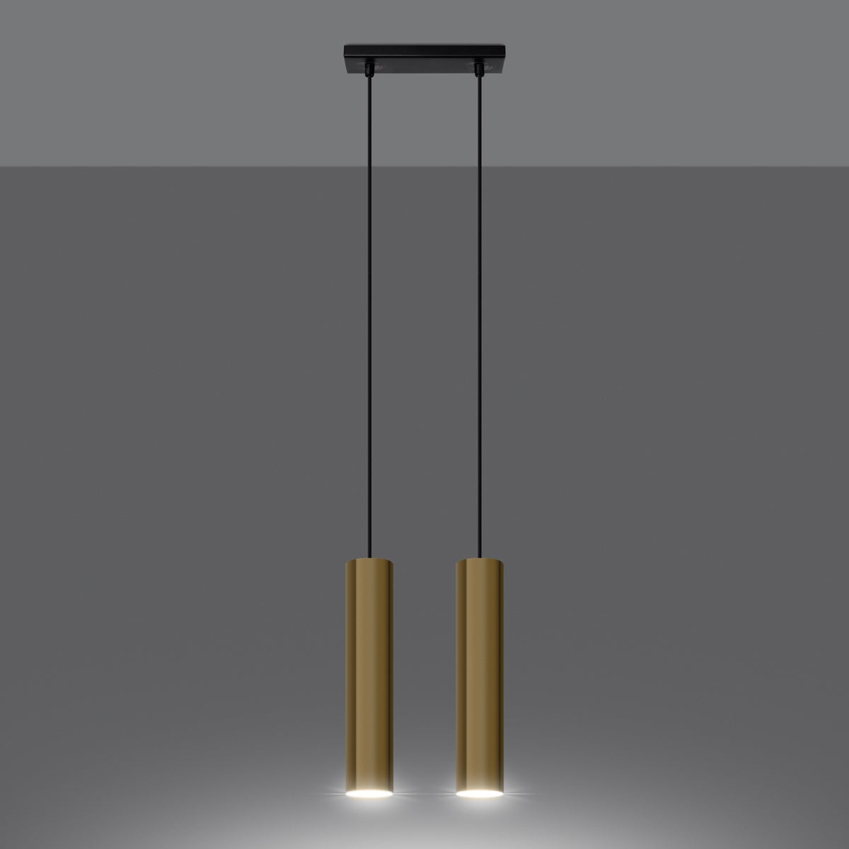 Lampa Wisząca TORIS 2 złoty połysk LED 3000K - 30x6x90cm Sollux