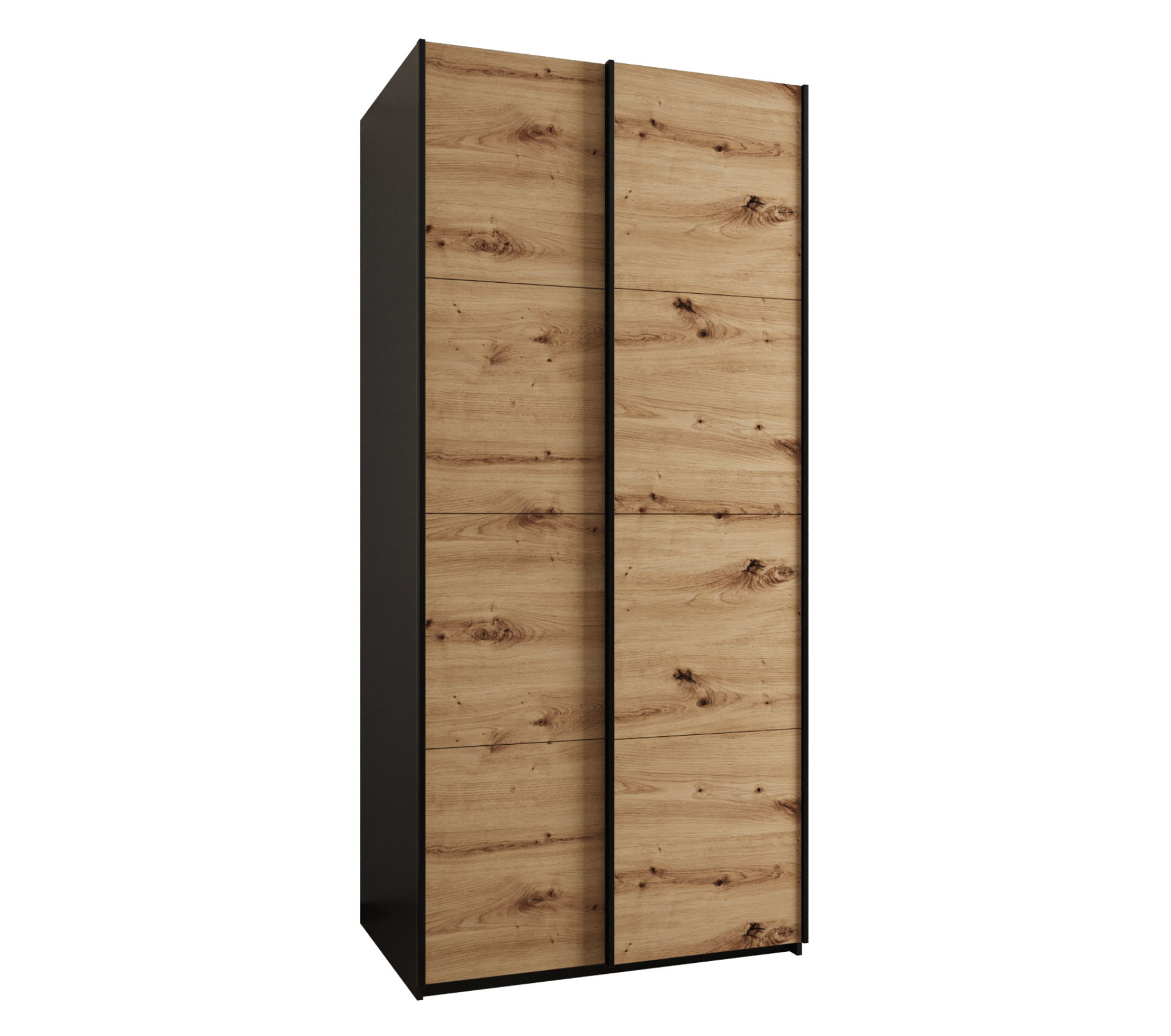 Szafa przesuwna wysoka Lux 1 120 x 64 x 245,5 cm czarny + artisan + u. czarny - Abiks Meble