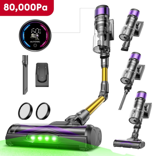 Aspirateur Balai sans Fil UW20, 80KPA,600W, Technologie GreenEye™, Autonomie 60 mins, 1.5L, Tube Pliable, Brosse Anti-Emmêlement