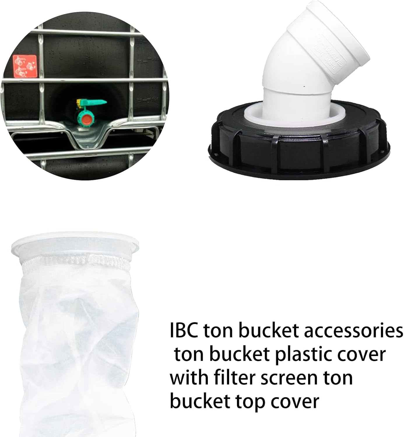 Filtre IBC 45° pour Eau de Pluie en Nylon (163mm) - Filtre lavable pour réservoirs IBC, idéal pour captation d'eau de pluie. - 6