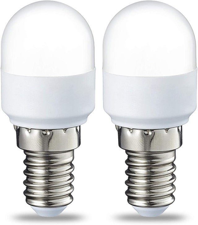 Lot de 2 ampoules LED pour réfrigérateur T22 E14 2 W (équivalent 15 W) 3000K Blanc chaud Intensité non variable