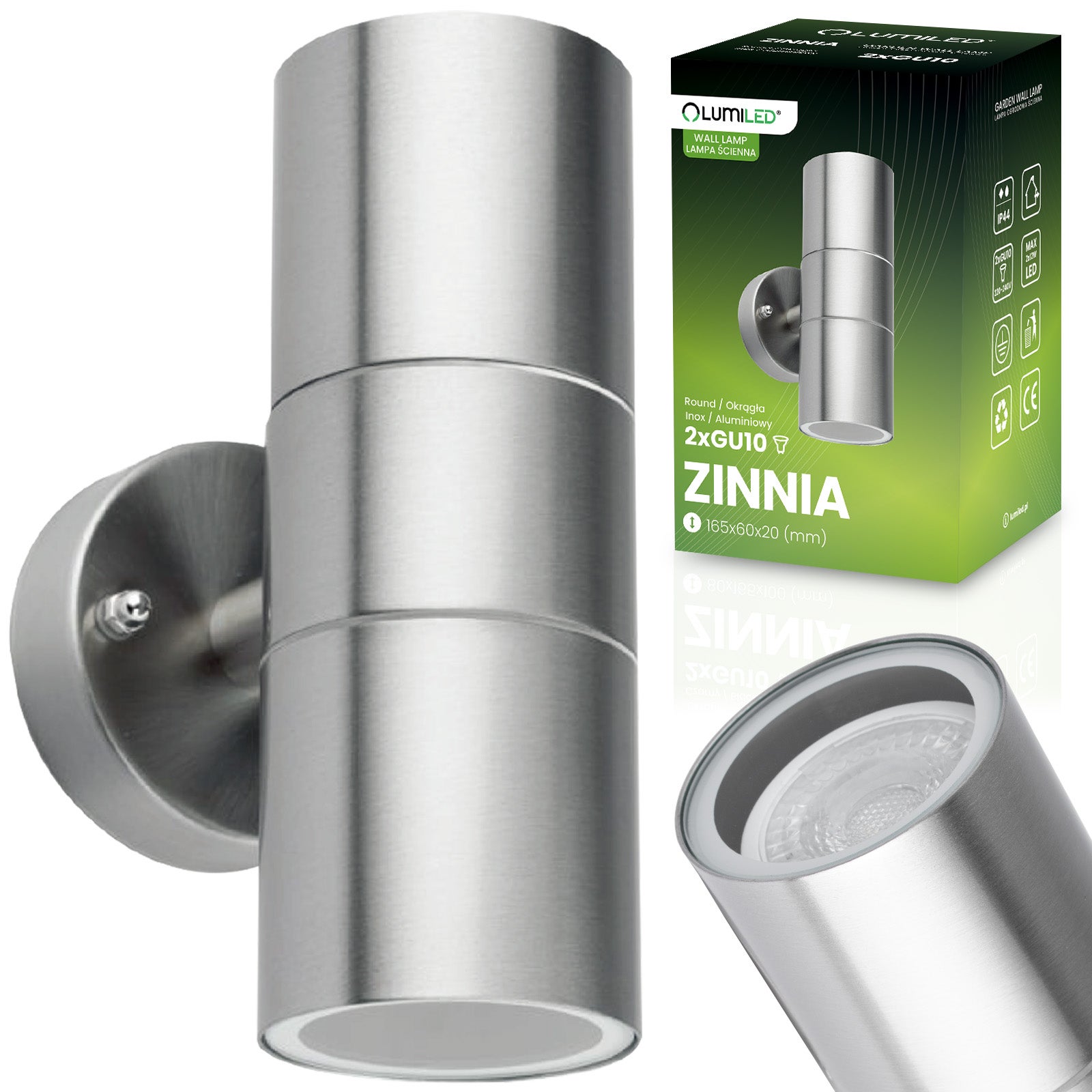 Kinkiet Ogrodowy Lumiled Lampa Ścienna Elewacyjna LED GU10 IP44 1 szt.