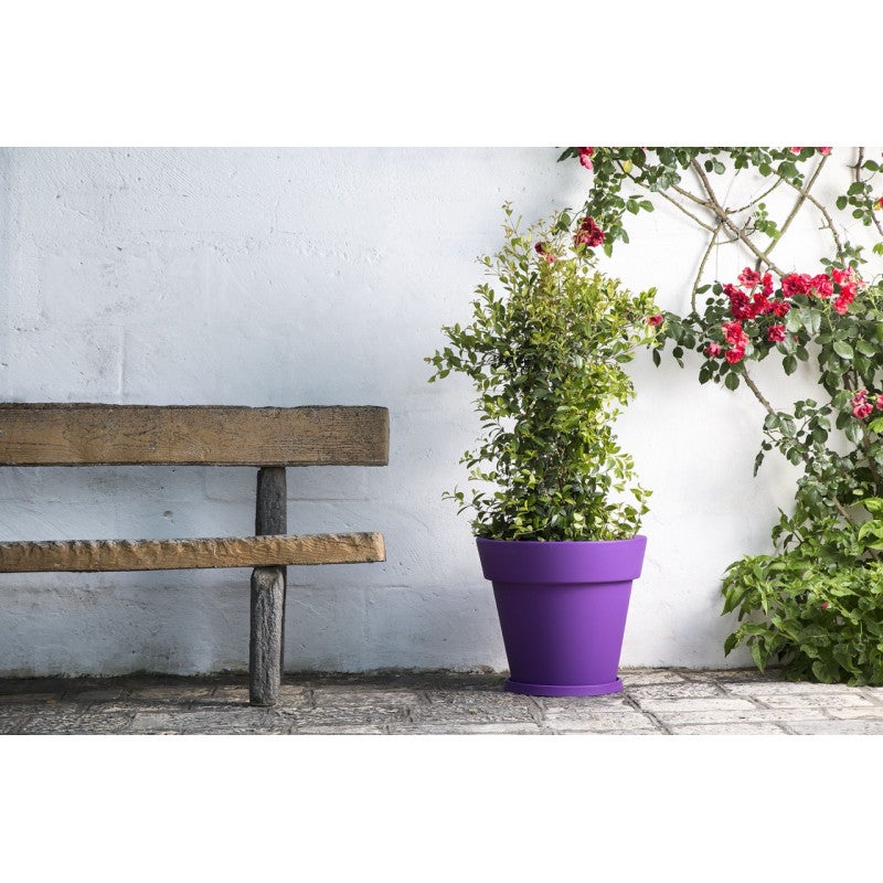 Vase design moderne Ø50 H44 en polymère vert résistant pour l'intérieur et l'extérieur - Fabriqué en Italie - Monacis - 9