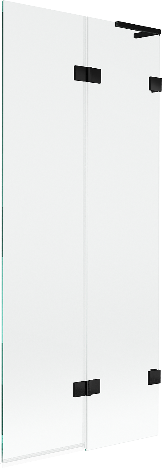 Mexen Lunar L parawan nawannowy 2-skrzydłowy prawy 80 x 150 cm, transparent, czarny - 897L-080-100-70-00-P