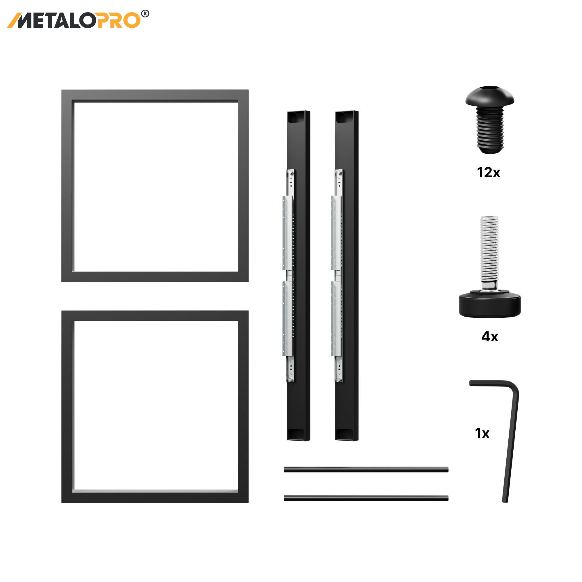 MetaloPro Eta Split - Pied de table extensible, stable, parfait pour salle à manger, salon ou cuisine, cadre en métal durable - 5