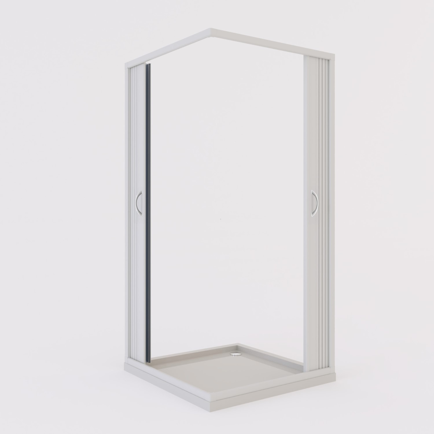 Mampara de ducha plegable de esquina 90x90 CM de PVC mod. Aster con apertura Central - 4