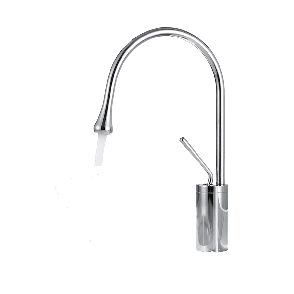 Bateria łazienkowa z ramieniem obrotowym 360° i wzorem łezki, mieszacz elektrolityczny, niski profil