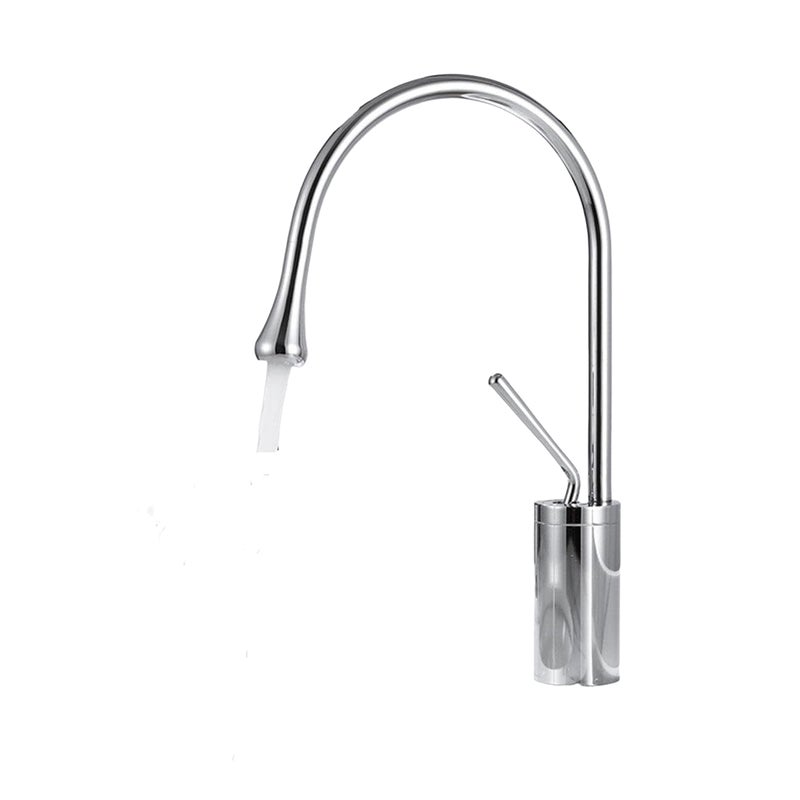 Bateria łazienkowa z ramieniem obrotowym 360° i wzorem łezki, mieszacz elektrolityczny, niski profil