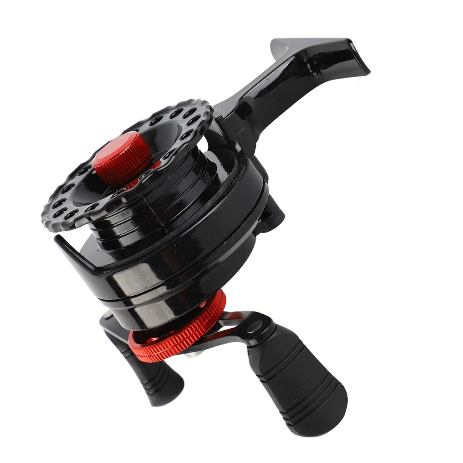 Mulinello per zattera in nylon portatile Ruota anteriore Accessorio per ruota da pesca su roccia Nero (mano destra) - 5